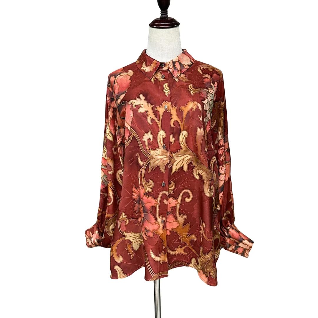 【金禧禧服饰】牡丹王香云纱皮子上衣J22031-10