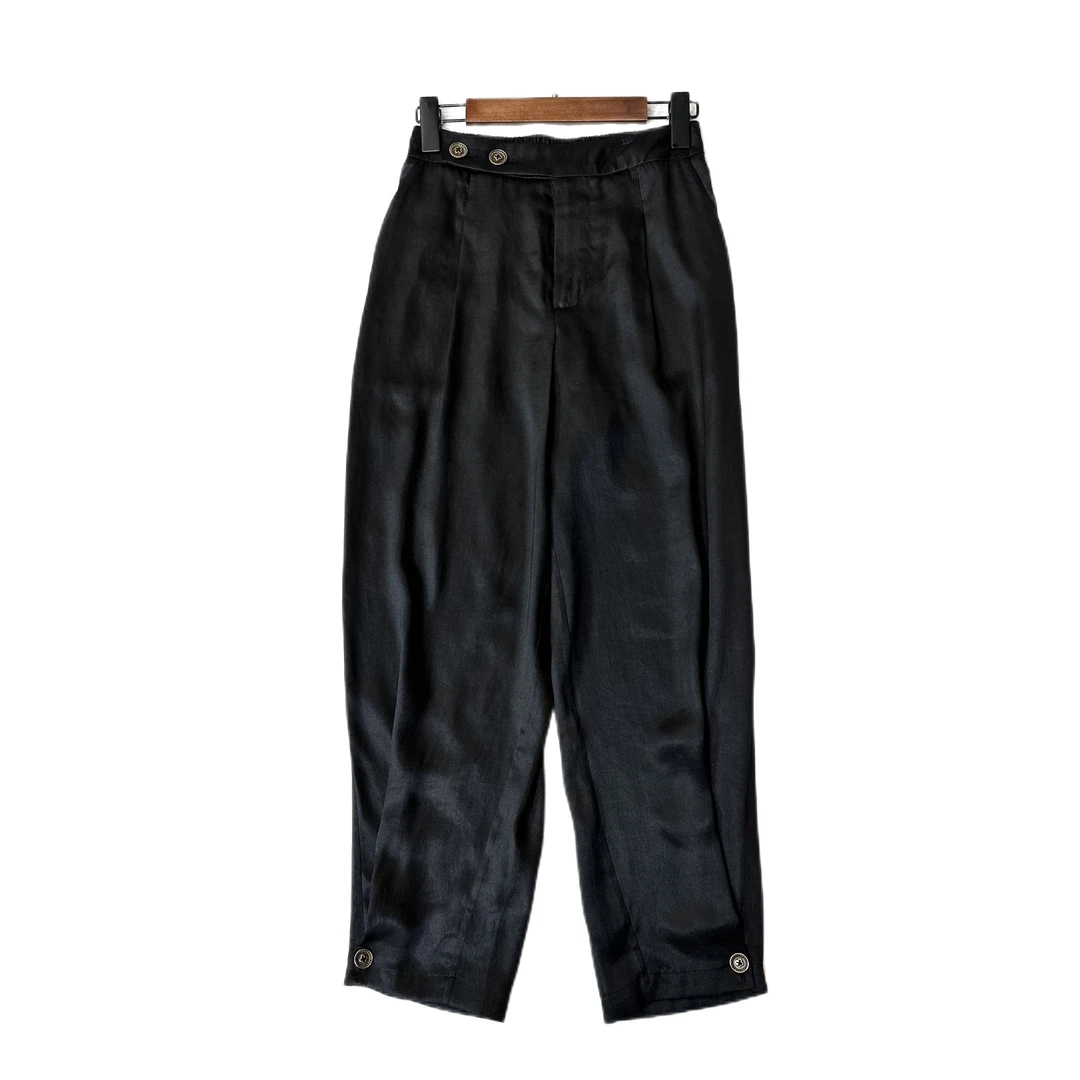 【金禧禧服饰】 香云纱金扣裤子 J23117