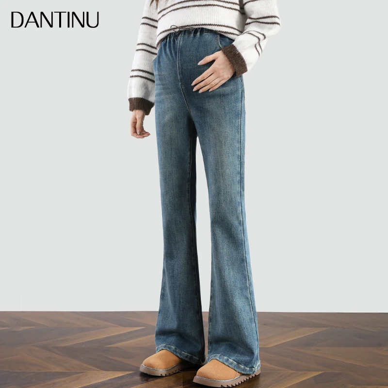 孕妇牛仔喇叭裤2025新款秋冬季外穿无托腹大码秋冬新款微喇孕妇裤