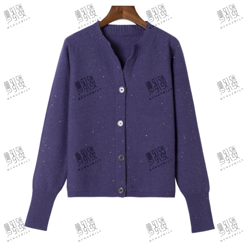 2025新款时尚百搭针织休闲宽松羊毛开衫女 H009