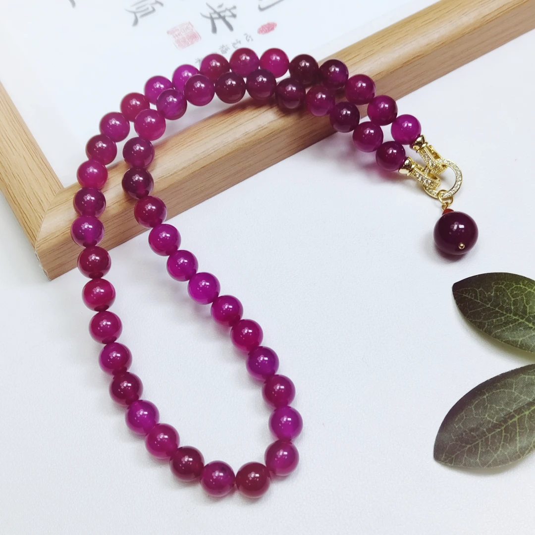 【侯总甄选】96天然皇家紫紫俱莱玉石玛瑙妈妈链项链