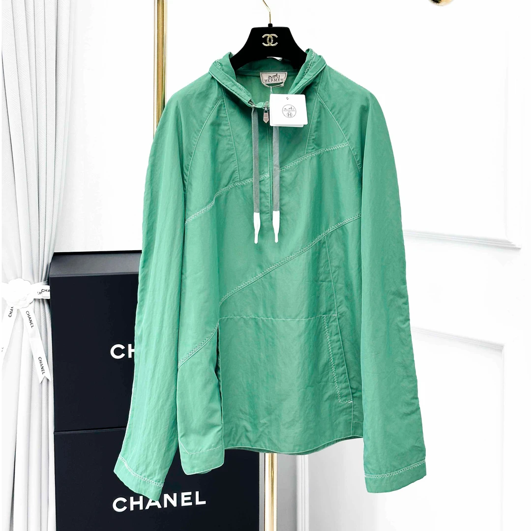 99新 Hermes/爱马仕 52码 绿色 长袖 上衣