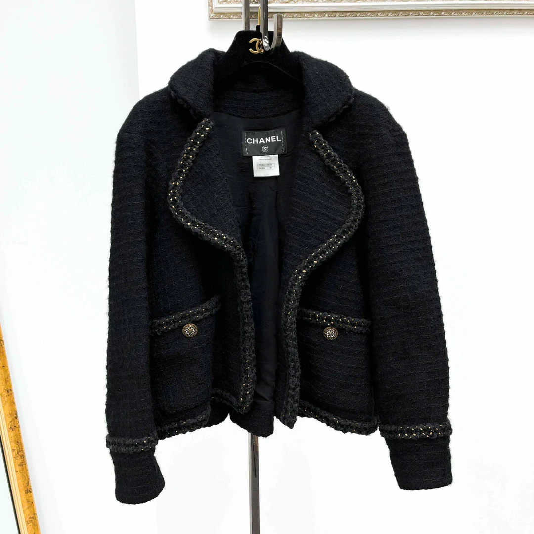 99新 Chanel/香奈儿 36码 黑色 编织 短款 外套