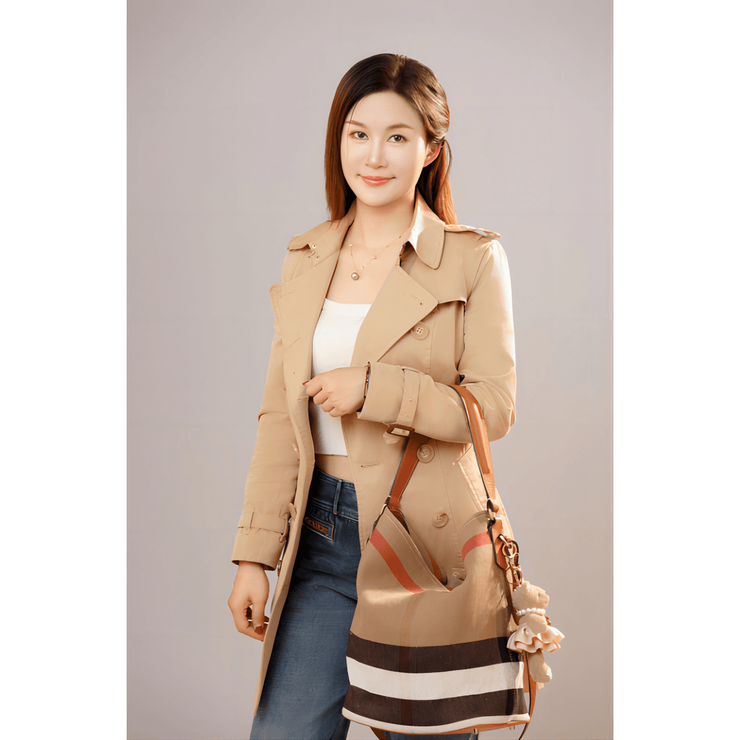 babaoliya/芭宝利亚 B37经典休闲黄麻配牛皮水桶包大