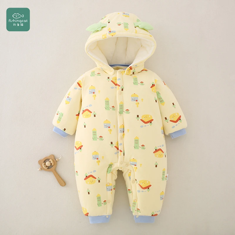 【断码清】钓鱼猫婴幼儿400克加厚棉服宝宝外出服冬季保暖连体棉服