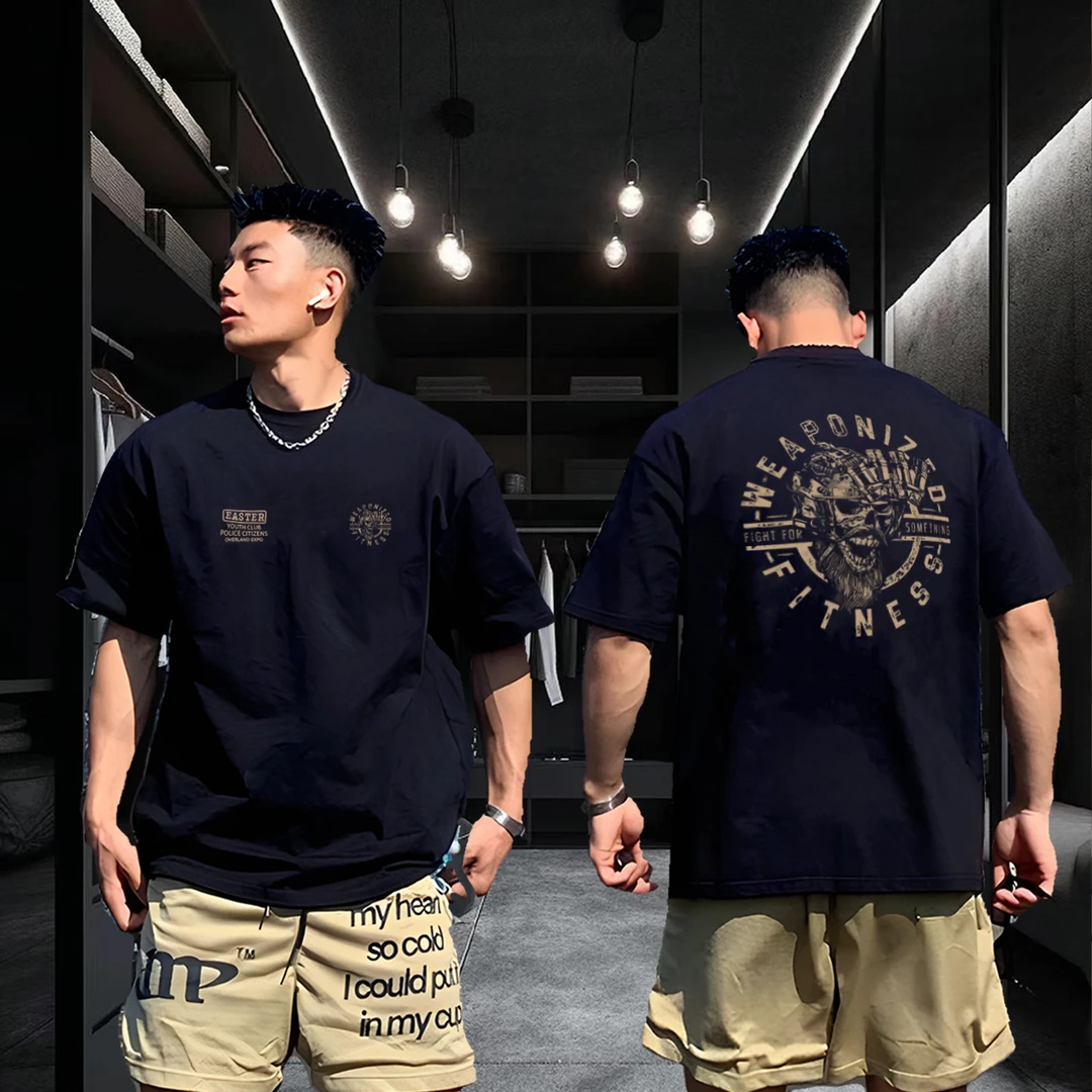 【高品】帅气纯棉品质T恤男装夏季宽松透气印花休闲潮流美式男士ins