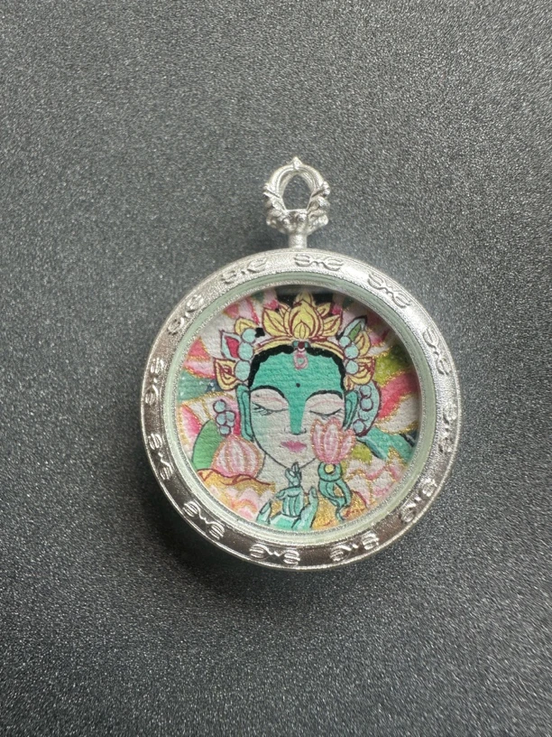 2.0闭眼绿妈妈手绘热贡唐卡