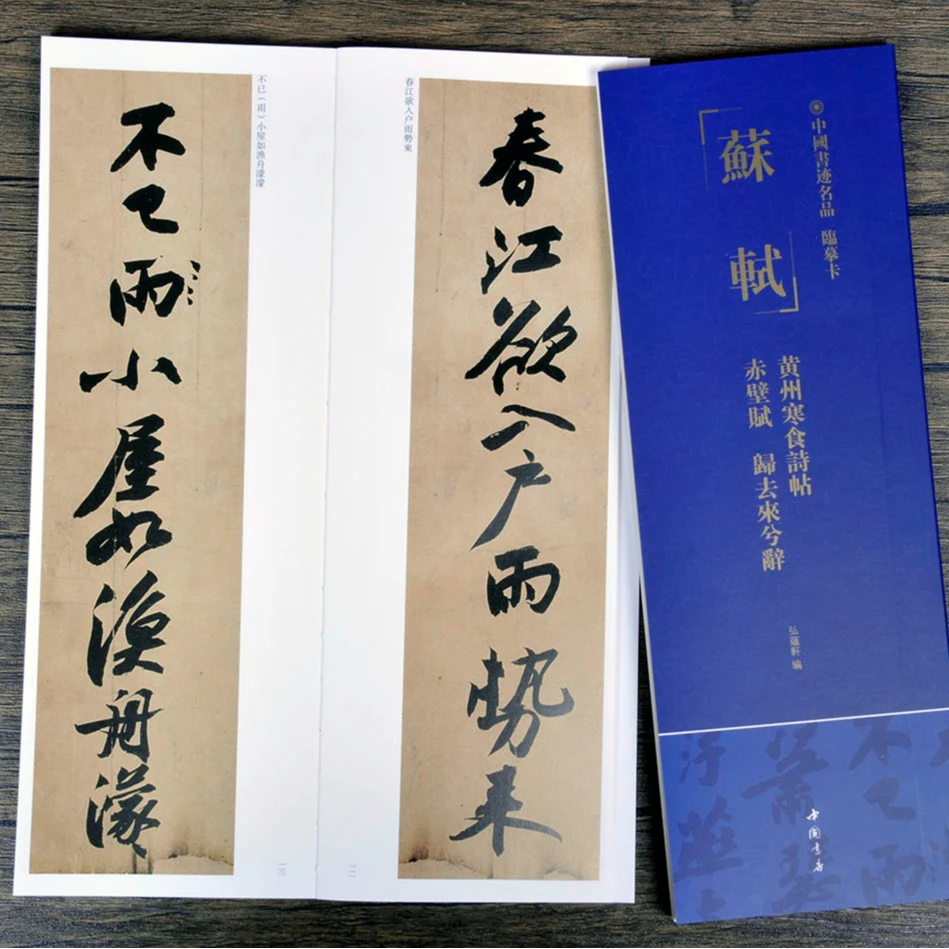中国书店书迹名品临摹卡苏轼黄州寒食诗帖赤壁赋归去来兮辞练字卡