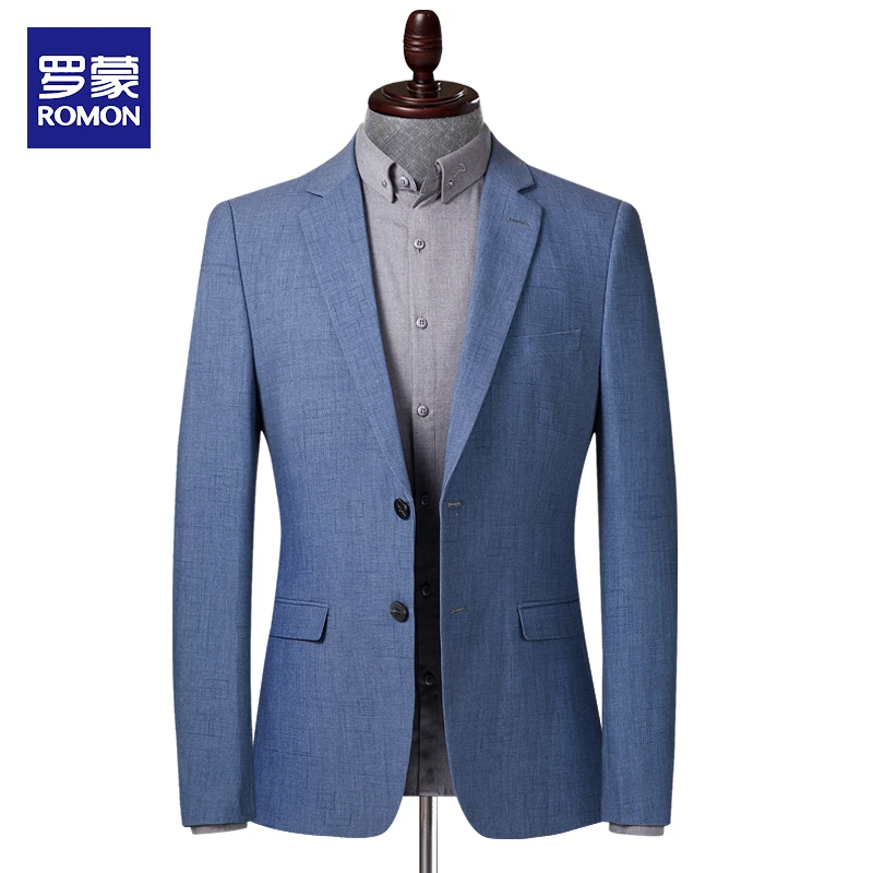 罗蒙【2285浅蓝】单西便西男士商务小西服韩版透气西装西服外套春秋