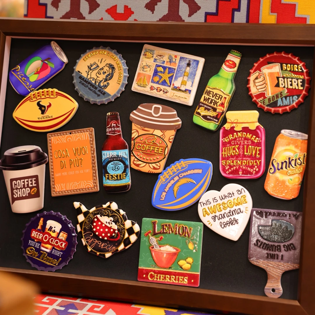 知潇家居/粉丝专享福利冰箱贴/烫金工艺/18件一套/不带边框