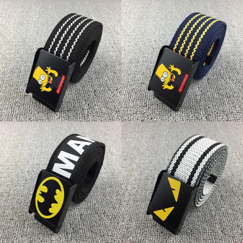 高初中学生自动扣帆布皮带男士韩版潮流青少年个性百搭牛仔裤腰带