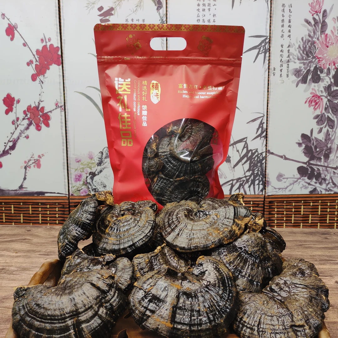 【西藏产地】正宗西藏黑芝芝菌菇250g 大片10-14cm 精美礼品袋包装