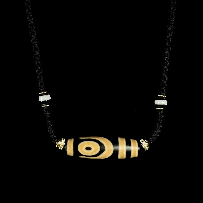 精选台珠  7A级 黑金 如意二眼 玛瑙锁骨项链