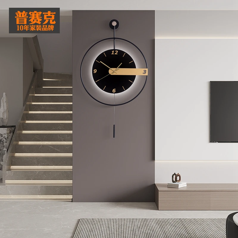 钟表挂钟客厅2023新款轻奢网红家用创意个性简约现代高端大气时钟