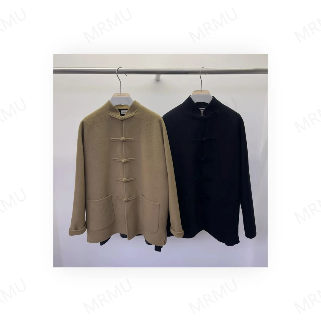 【断码清仓】一体式立裁 新中式100%羊毛大衣男士外套冬季