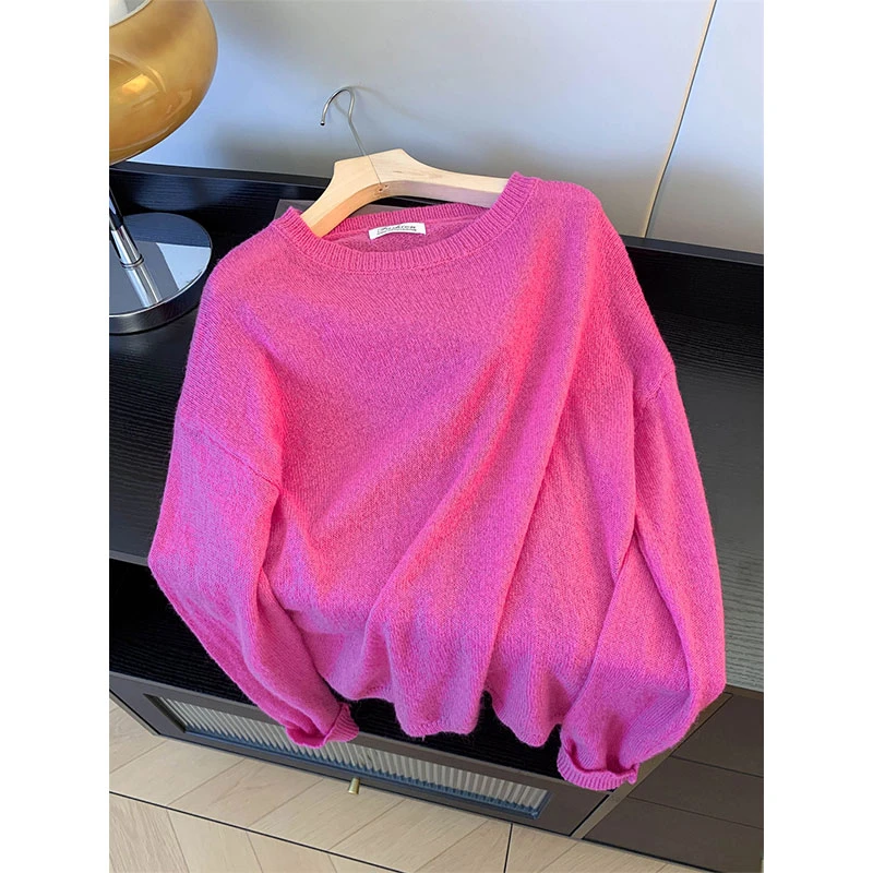 【下架】梅子色显白up！套头毛衣春软糯慵懒宽松针织上衣春季