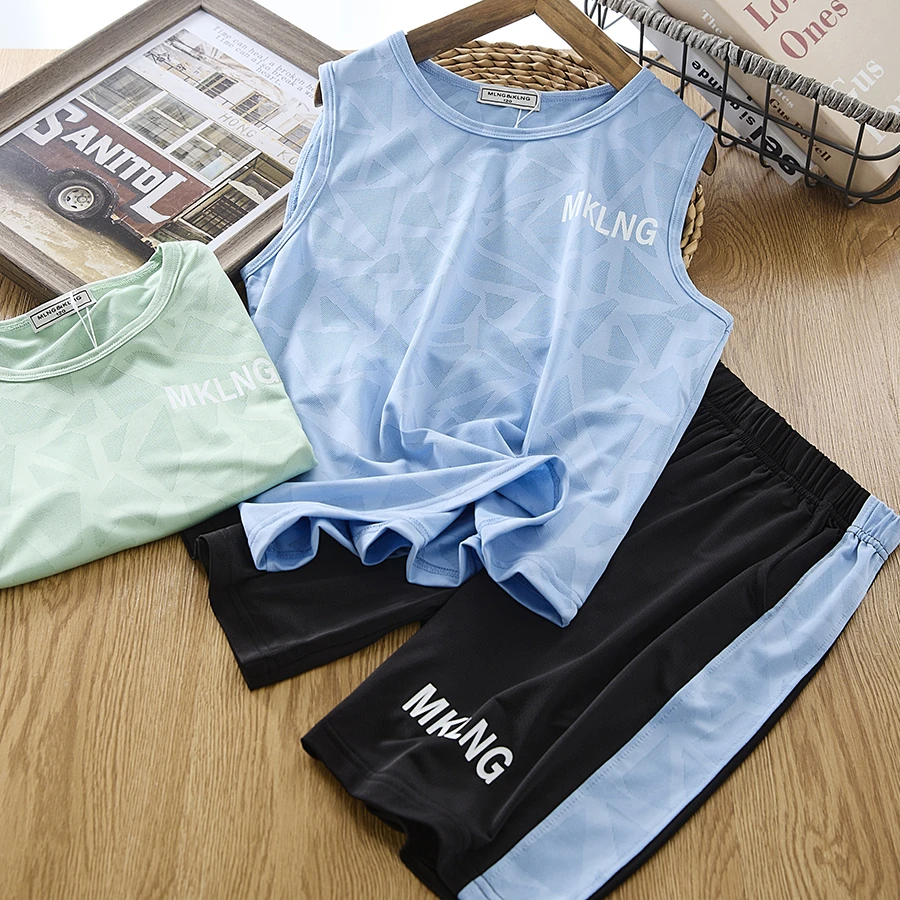 2024新款男童夏装套装儿童速干运动两件套中大童夏季男孩篮球服薄