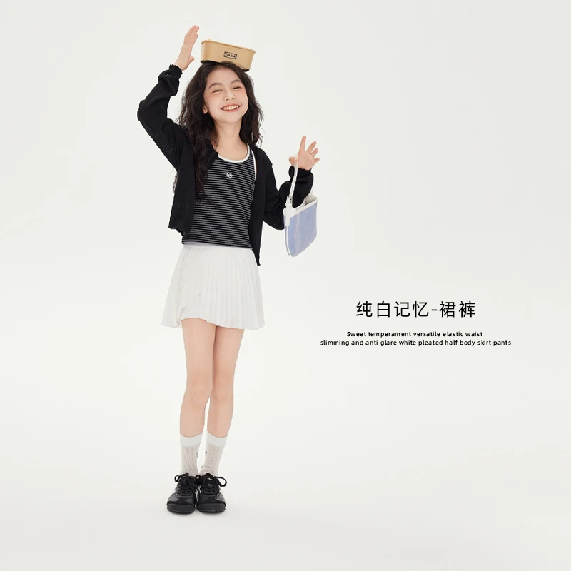 【纯白记忆】甜美气质百搭松紧腰显瘦防走光白色百褶半身裙