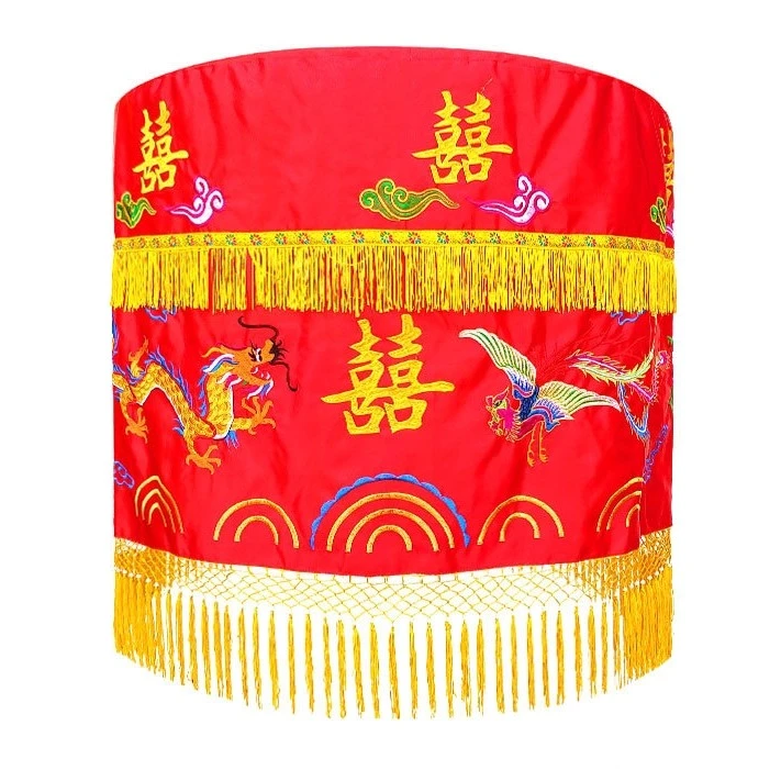 黄罗伞中式婚礼迎亲队刺绣龙凤红色伞面婚庆道具圆形花轿配套用品