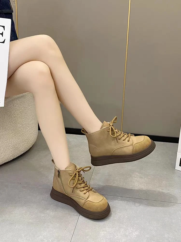 【柚子同款】新款厚底加厚绒马丁靴803