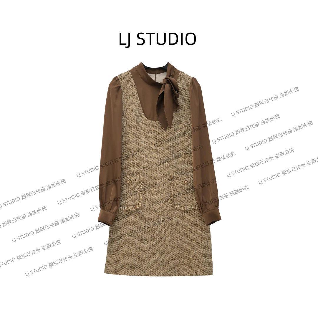 《丹》早秋小香连衣裙新款时尚女士长裙高定成衣LJ3W0224