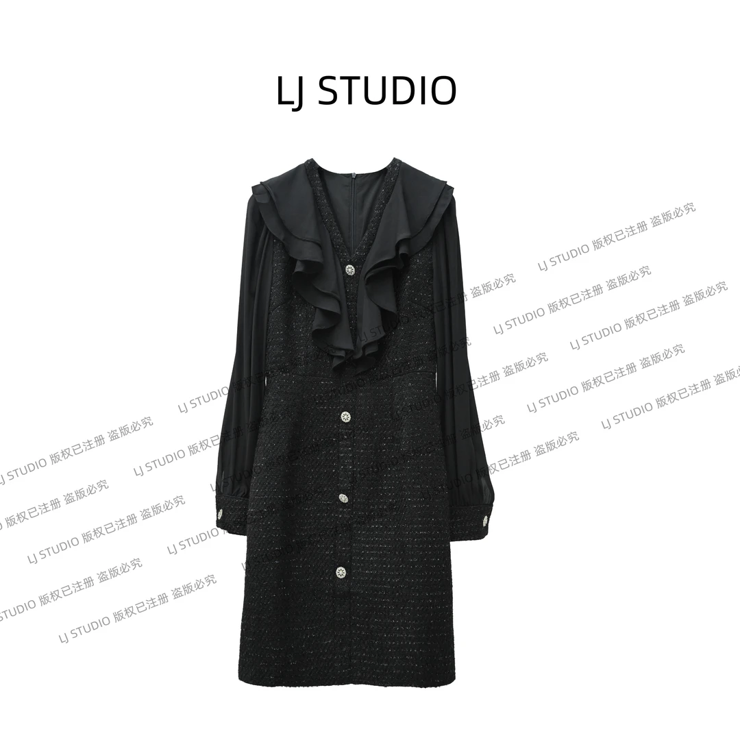 编码“3”《丞丞》早秋小香连衣裙新款时尚女士长裙高定成衣LJ0027