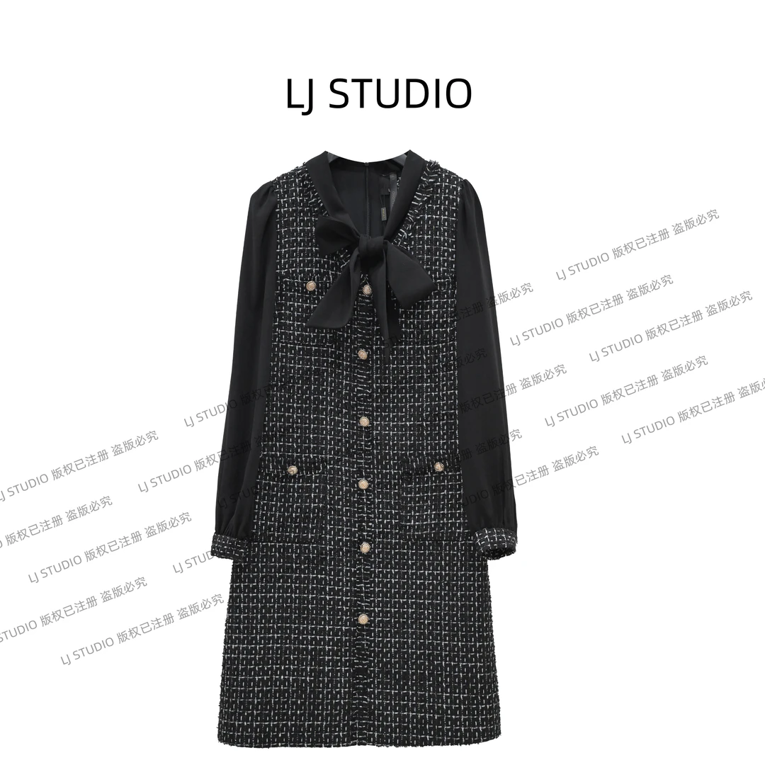 【丹姐专属】早秋小香连衣裙新款时尚女士长裙高定成衣LJ0279