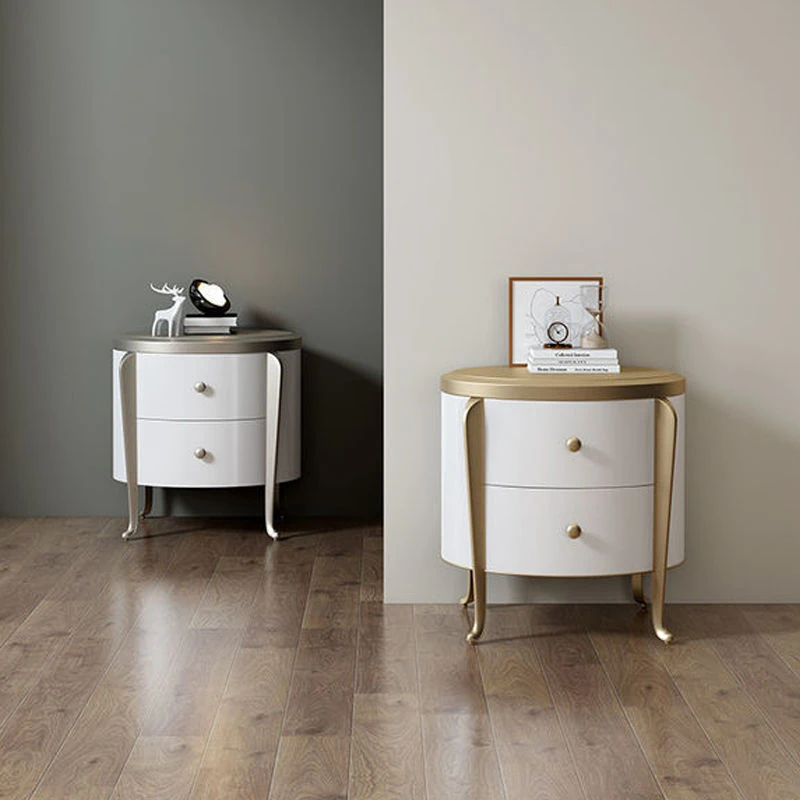 轻奢美式高端床头柜简约现代欧式实木储物柜卧室家具小柜子床边柜