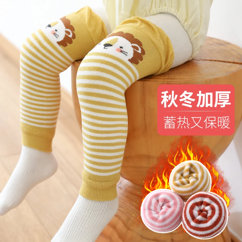 婴儿换尿不湿护腿袜套秋冬加厚毛圈加绒新生儿宝宝护膝神器防着凉