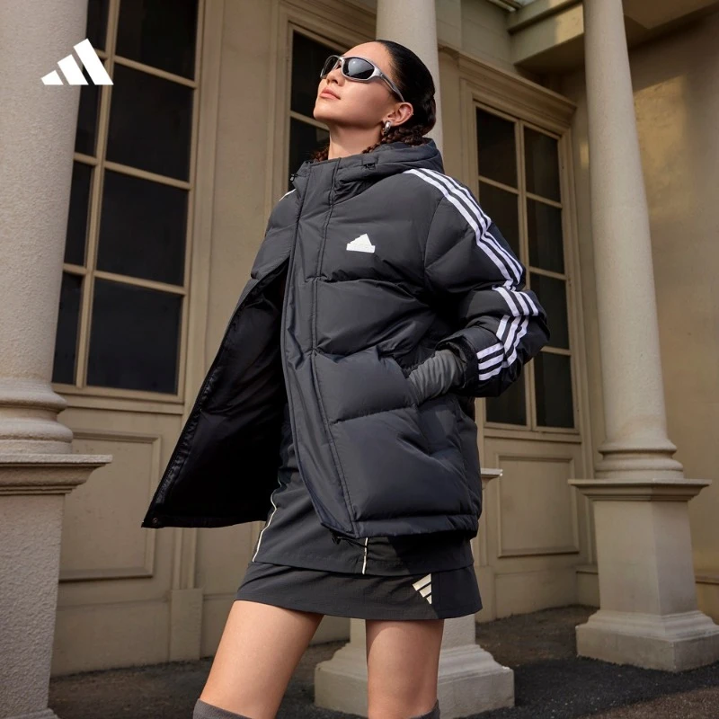 阿迪达斯官方600蓬保暖拒水防泼防风连帽鸭绒羽绒服adidas JW6732