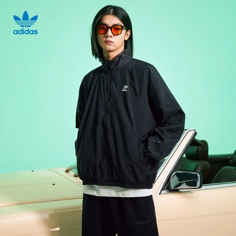 阿迪达斯三叶草 男款宽松梭织运动立领夹克外套adidas BLD HE2952
