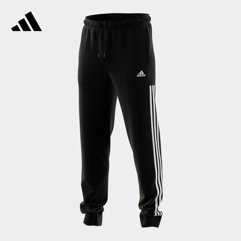 阿迪达斯官方 休闲廓形三条纹束脚运动裤男款轻运动adidas EJ9317