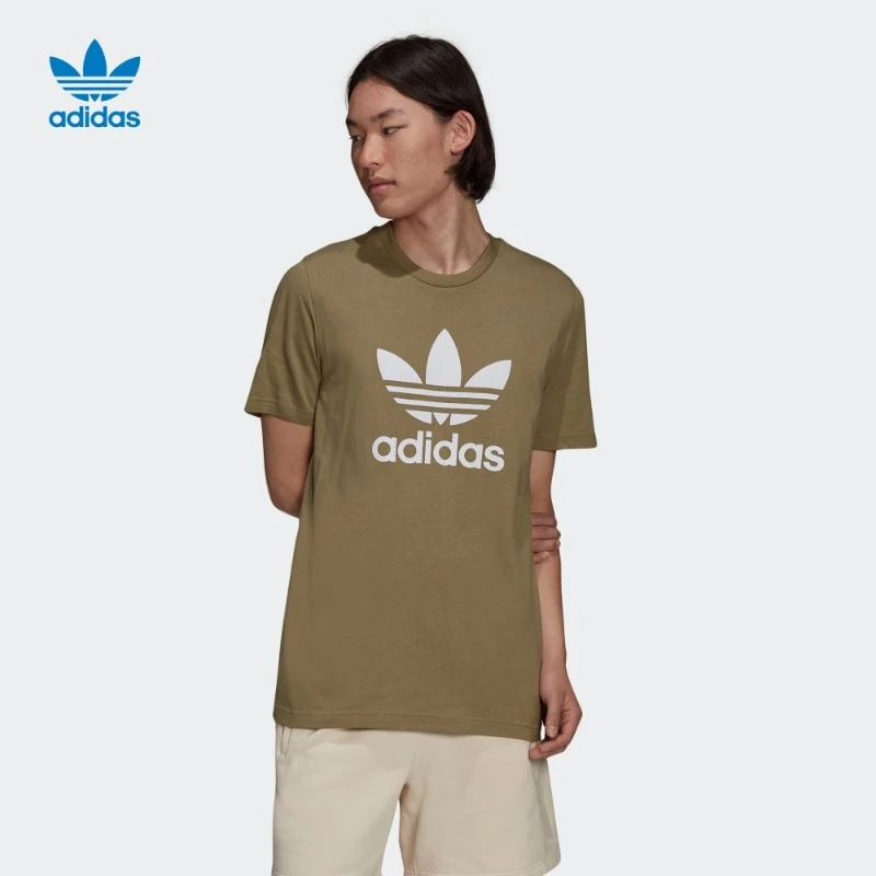 阿迪达斯三叶草男居家运动短袖T恤adidas TREFOIL T-SHIRT HE4954