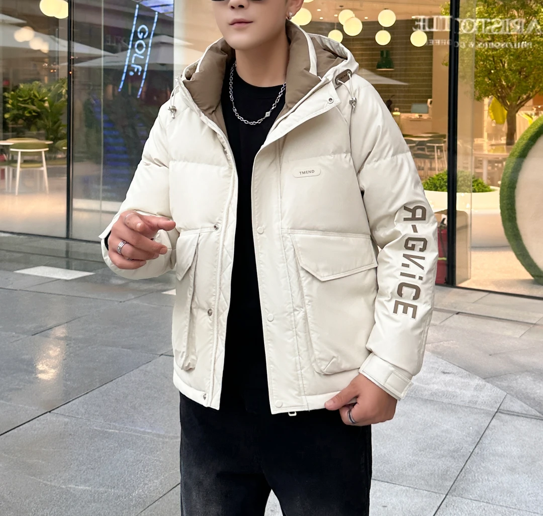 85512#冬季男士连帽短款时尚加厚保暖外套