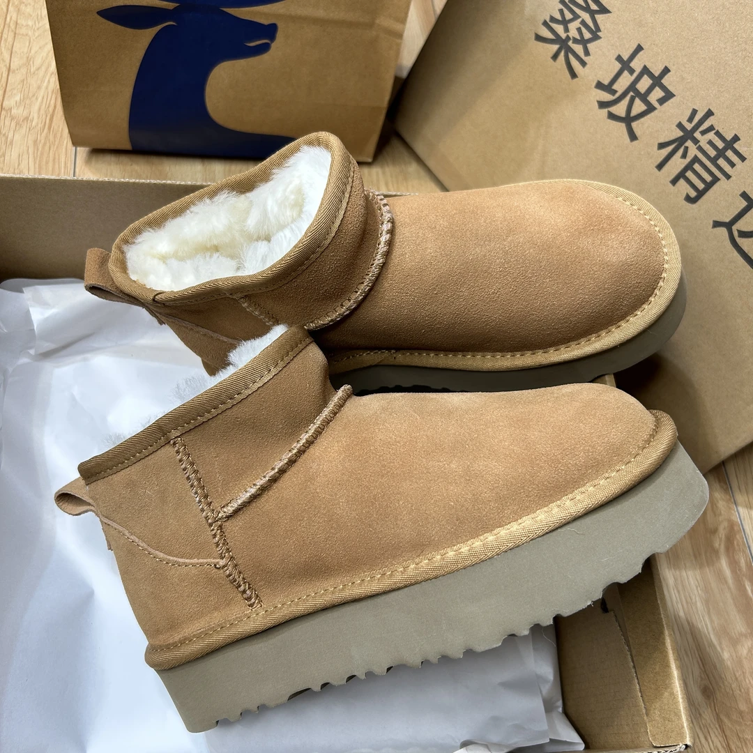 【厚底3公分】桑坡上新3cm冬雨款雪地靴时尚百搭冬季休闲