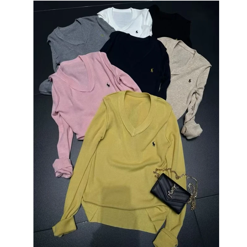 【张大晴】V领彩色打底衫