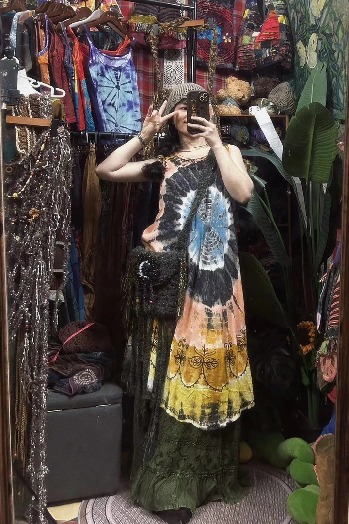 海淘古着vintage嬉皮风特色小众服饰女装东南亚