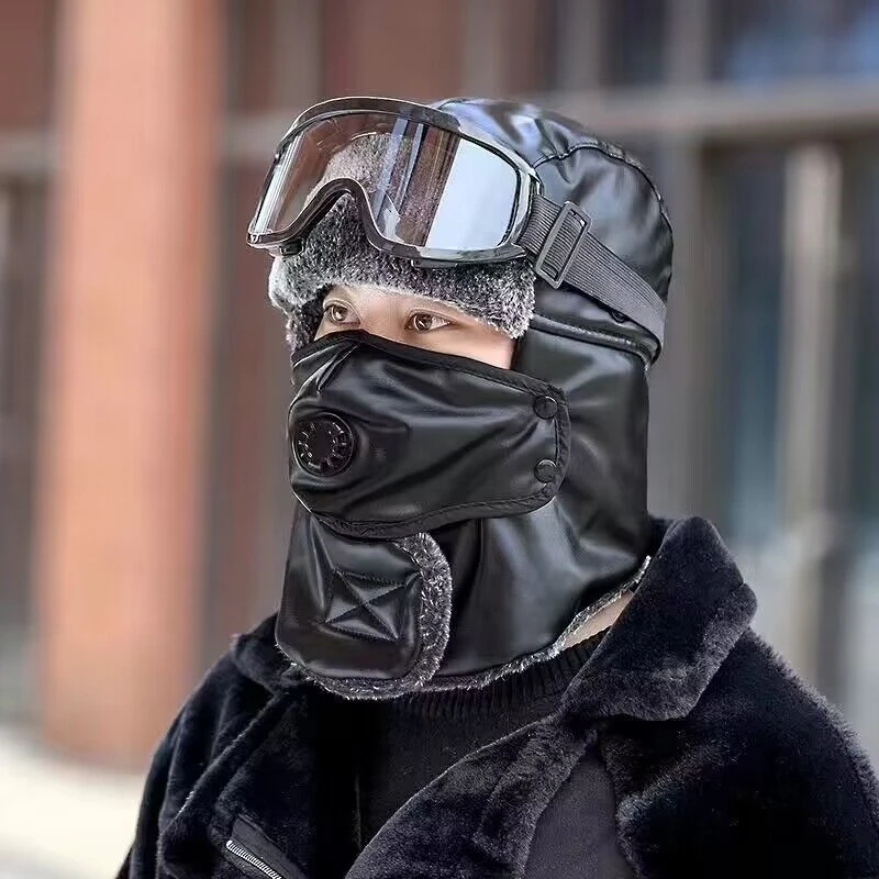 帽子男冬天防风面罩骑行防寒加绒厚头套电动车保暖神器雷锋帽棉男