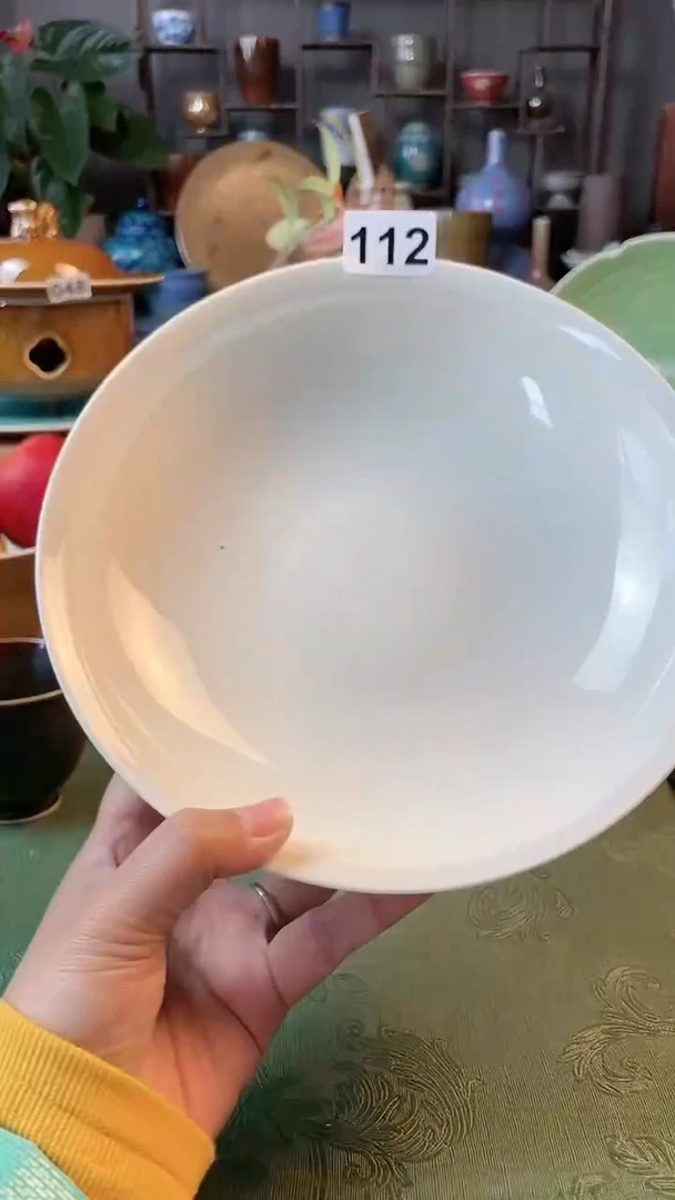 【闪购商品】陶瓷碗2只8寸锅盘定白微微瑕112