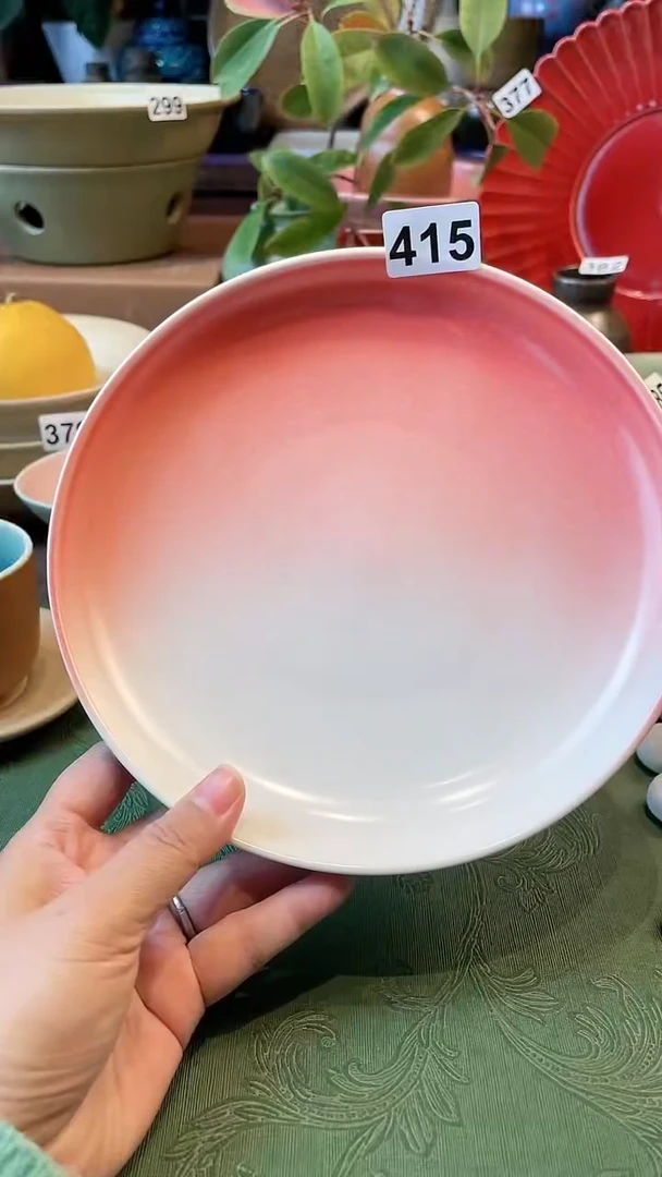 【闪购商品】瓷碗415，立口盘8寸桃夭