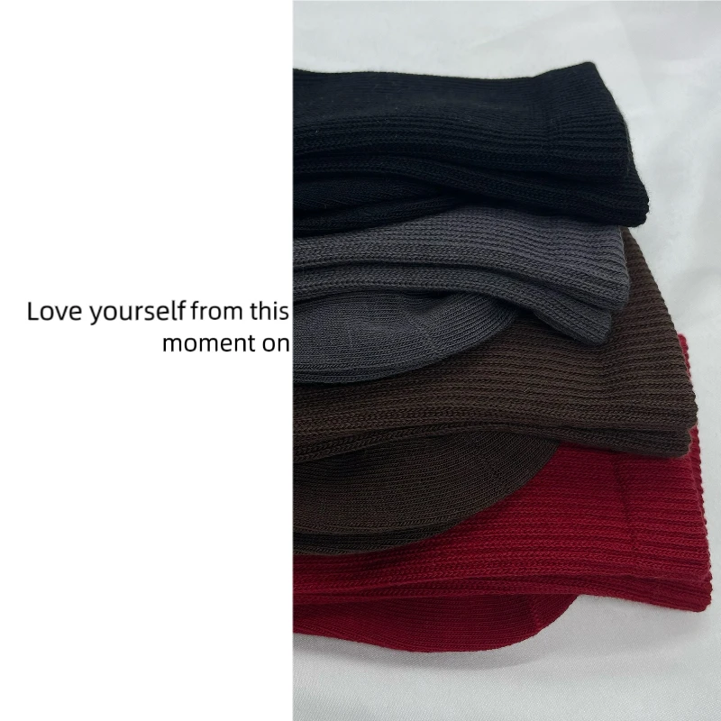 女中筒袜棉袜一体成型无骨袜吸汗透气美拉德色系