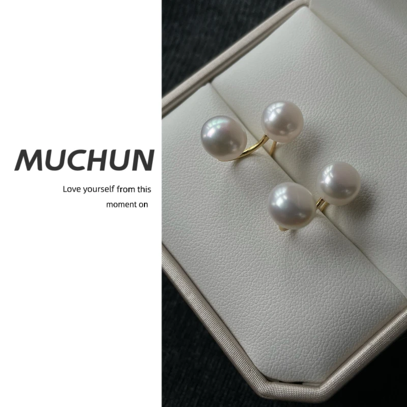 慕纯MUCHUN【冰雪公主】天然珍珠耳钉 双珠款 可拆卸多带款简约轻奢