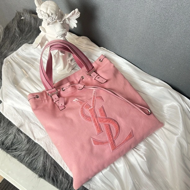 95新 YSL/圣罗兰 大喜/粉色托特单肩包