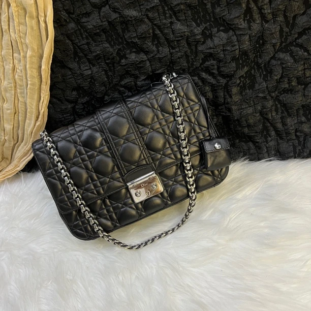 95新 DIOR/迪奥 迪奥楞格戴妃胖丁链条单肩包