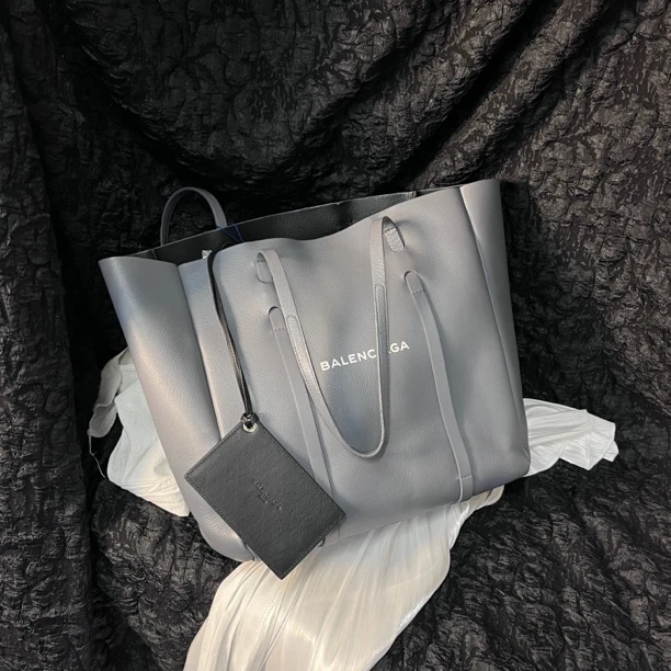 95新 Balenciaga/巴黎世家 巴黎世家灰色购物袋托特单肩包