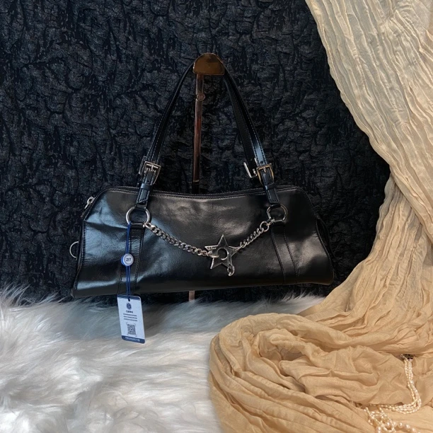 95新 DIOR/迪奥 迪奥黑银星法棍手提包