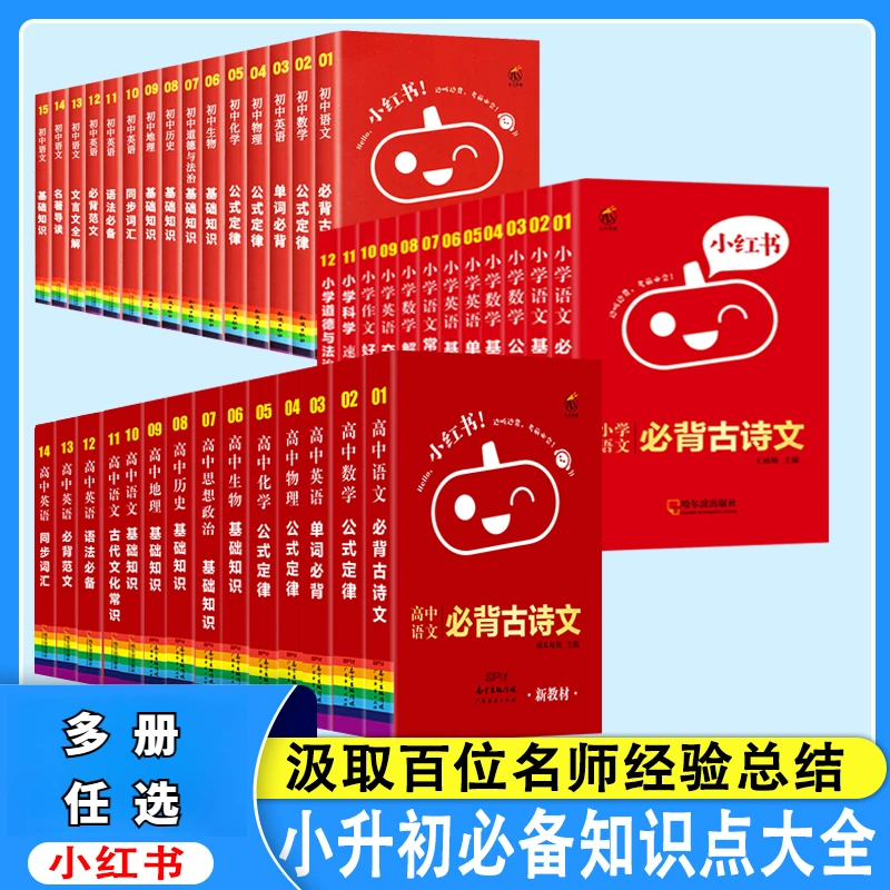 小红书小学初中高中语文数学英语物理化学生物道德历史必背知识点