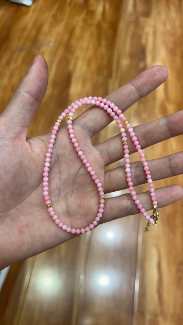 时尚美货 粉色3.5m设计款满天星锁骨链