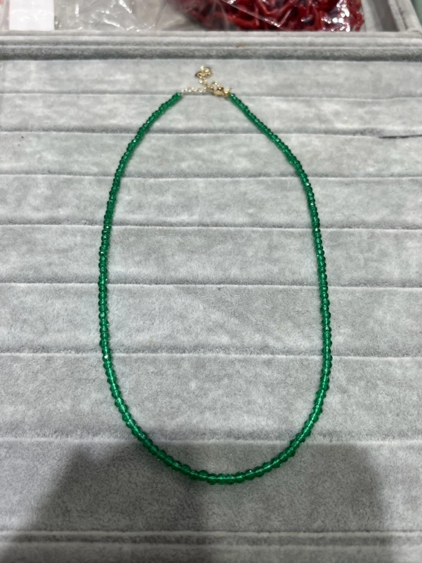 美货 3m绿刻面锁骨链项链