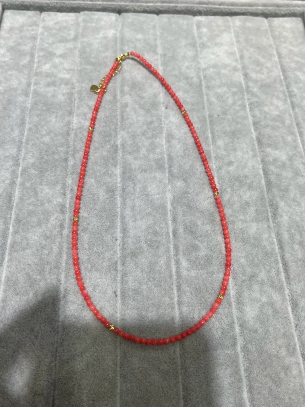 时尚美货 粉色3m满天星项链